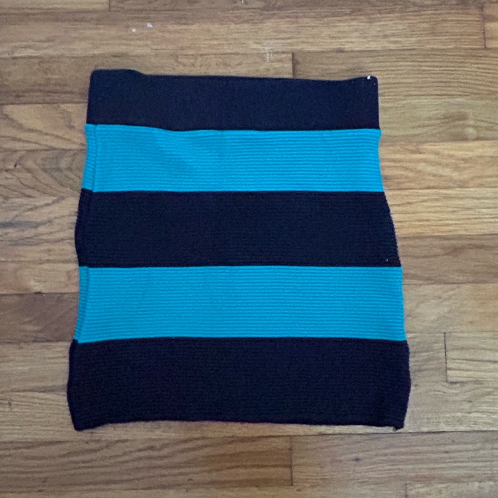 Dark blue and cyan Striped knit skirt